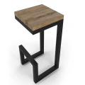 Industrial custom-made bar stool Cavan, black frame, oiled oak top
