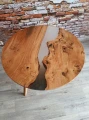Oak table with resin infused in the top - Blackriver