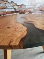 Oak table with resin infused in the top - Blackriver