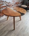 Oak table with resin infused in the top - Blackriver
