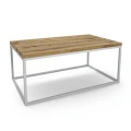 Loft-style coffee table with an oak top - Donegal ; white frame