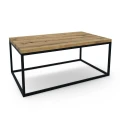 Loft-style coffee table with an oak top - Donegal ; black frame