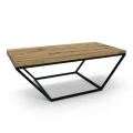 Industrial, custom-made coffee table with an oak top - Lagan; black frame
