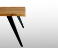 Oak dining table Tyrone, tapered legs in laser-cut sheet metal
