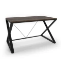 Industrial desk - Kapper, black frame, top: palermo dark oak