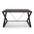 Industrial desk - Kapper, black frame, top: palermo dark oak