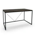Industrial desk - Longford, black frame, top: palermo dark oak