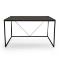 Industrial desk - Longford, black frame, top: palermo dark oak