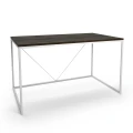 Industrial desk - Longford, white frame, top: palermo dark oak