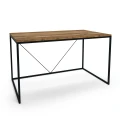 Industrial desk - Longford, black frame, top: ancient oak