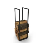 Industrial wood stand with metal base - Fiod