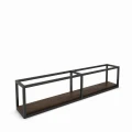 Industrial kitchen shelf - Biorra, black frame, top: palermo dark oak