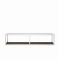 Industrial kitchen shelf - Biorra, white frame, top: palermo dark oak
