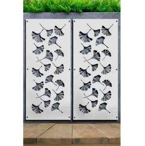 Nowoczesny panel ogrodowy z metalu - Gingko