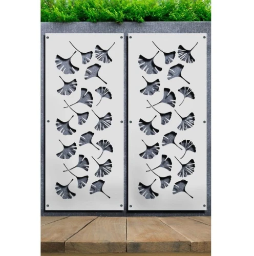 Nowoczesny panel ogrodowy z metalu - Gingko