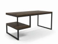 Industrial custom-made coffee table Indiana, black frame, top: palermo dark oak