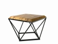 Dębowy stolik kawowy Diamond, stelaż czarny