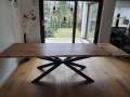 Oak dining table Bangor, offlis edge, with extensions