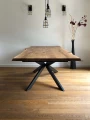 Oak dining table Bangor, offlis edge, with extensions