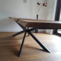 Oak dining table Bangor, offlis edge, with extensions