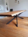 Oak dining table Bangor, offlis edge, with extensions