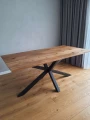 Oak dining table Antrim, spider base, 40 degree edge