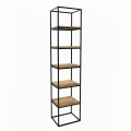 Industrial custom-made rack - Tower, black frame, tops: Ancient Oak