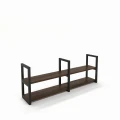 Industrial shelf Torai large, black frame, top:  palermo dark oak