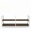 Industrial shelf Torai large, white frame, top:  palermo dark oak