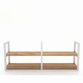Industrial shelf Torai large, white frame, top: ancient oak