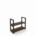 Industrial shelf Torai small, black frame, top: palermo dark oak