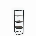 Industrial custom-made rack - Tower mini,  black frame, tops: Palermo Dark Oak
