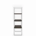 Industrial custom-made rack - Tower mini,  white frame, tops: Palermo Dark Oak