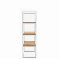 Industrial custom-made rack - Tower mini,  white frame, tops: Ancient Oak