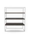 Industrial custom-made rack - Newtown mini,  white frame, tops: Palermo Dark Oak