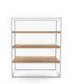Industrial custom-made rack - Newtown mini,  white frame, tops: Ancient Oak