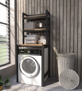 Industrial bathroom cabinet above washing machine - Option