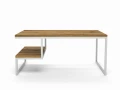 Oak coffee table with a shelf - Anagram, white frame