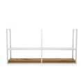 Kitchen shelf with metal and oak top - Oakland, white frame