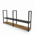 Kitchen shelf with metal and oak top - Oakland, black frame