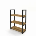 Oak wall shelf Nestor Small, black frame