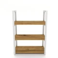 Dębowa półka ścienna Nestor Small, stelaż biały