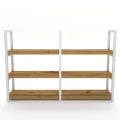 Oak wall shelf Nestor Large, white frame