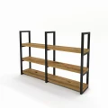 Oak wall shelf Nestor Large, black frame