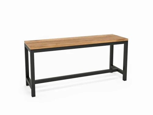 Industrial custom-made bench / seat - Trade, black frame, top Ancient Oak