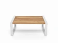 Industrial coffee table Cappa, white frame, Ancient Oak top