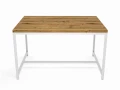 Oak custom-made dining table Forester, white frame