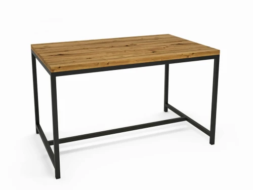 Oak custom-made dining table Forester, black frame