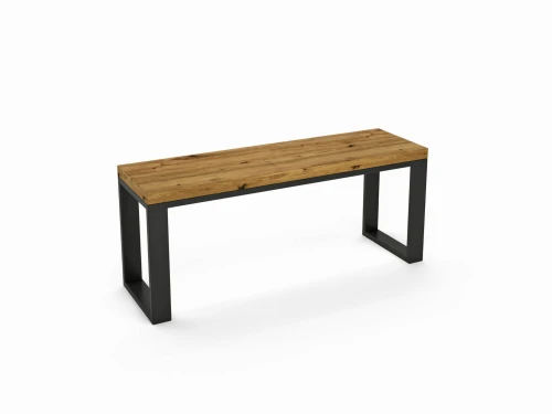 Oak bench / seat - Comforton, black frame