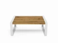 Loft style coffee table with an oak top - Treevio, white frame